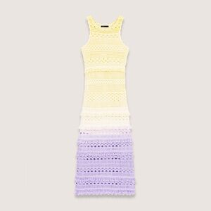 Maje Yellow and Purple Maxi Dress
